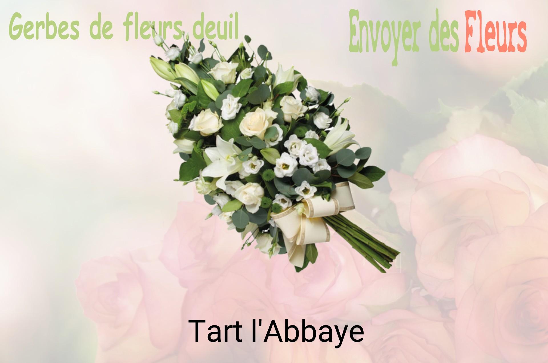 Gerbe de fleurs de deuil livrée à Tart-l'Abbaye